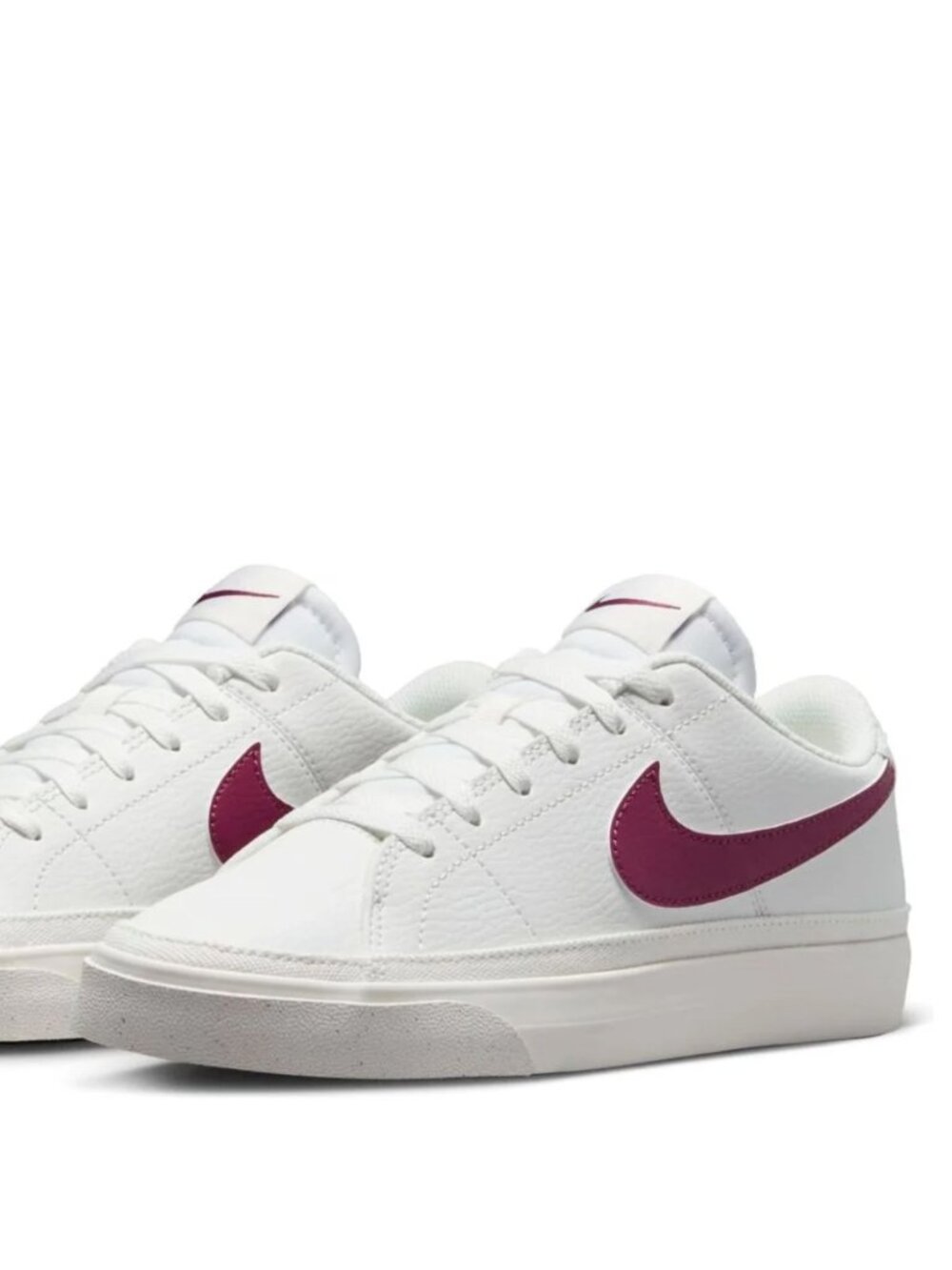 Nike Court Legacy Next Nature White Rosewood Leather Low Top Lace Up Sneakers Me